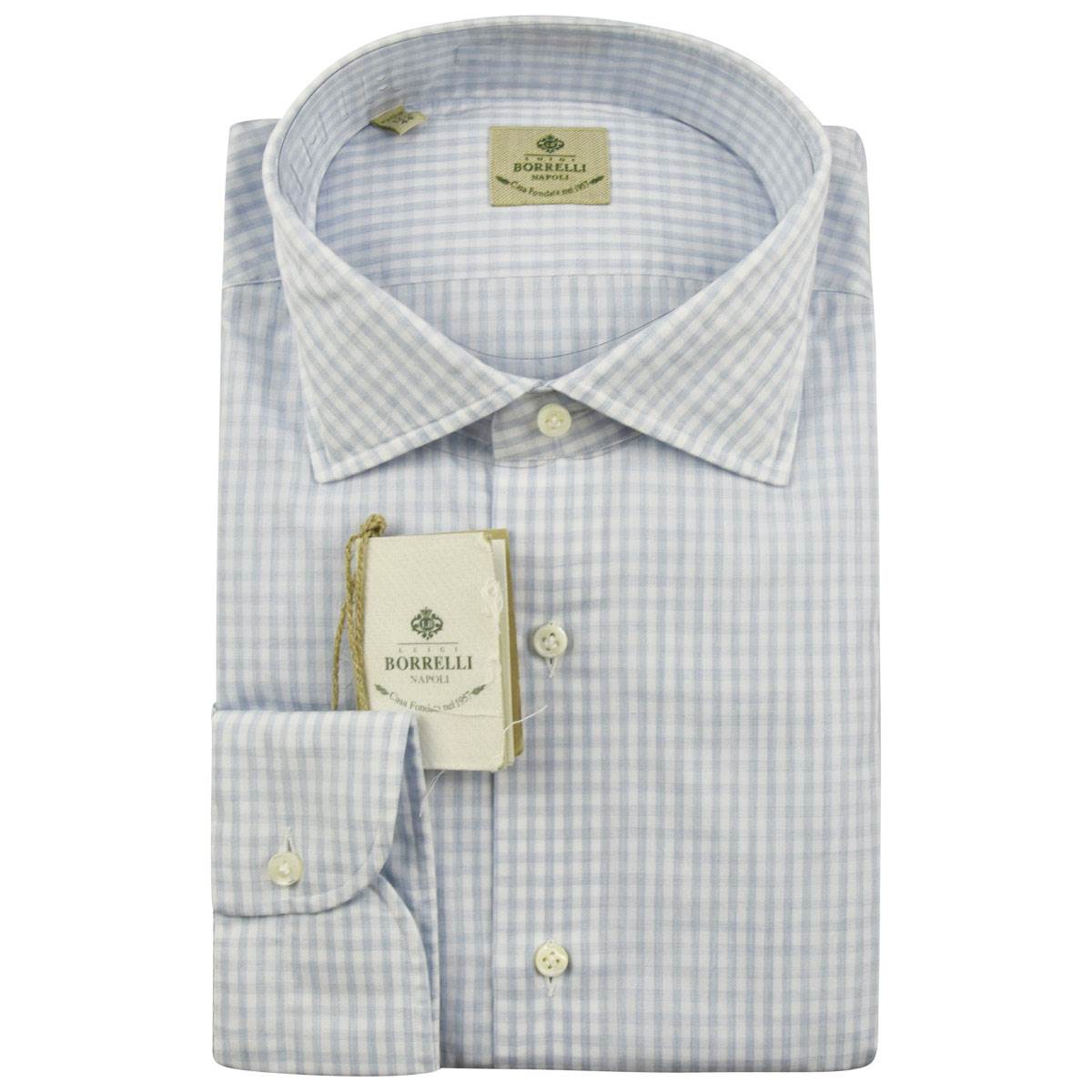Luigi Borrelli LUIGI BORRELLI Light Blue White Cotton Shirt Light Blue/White 000