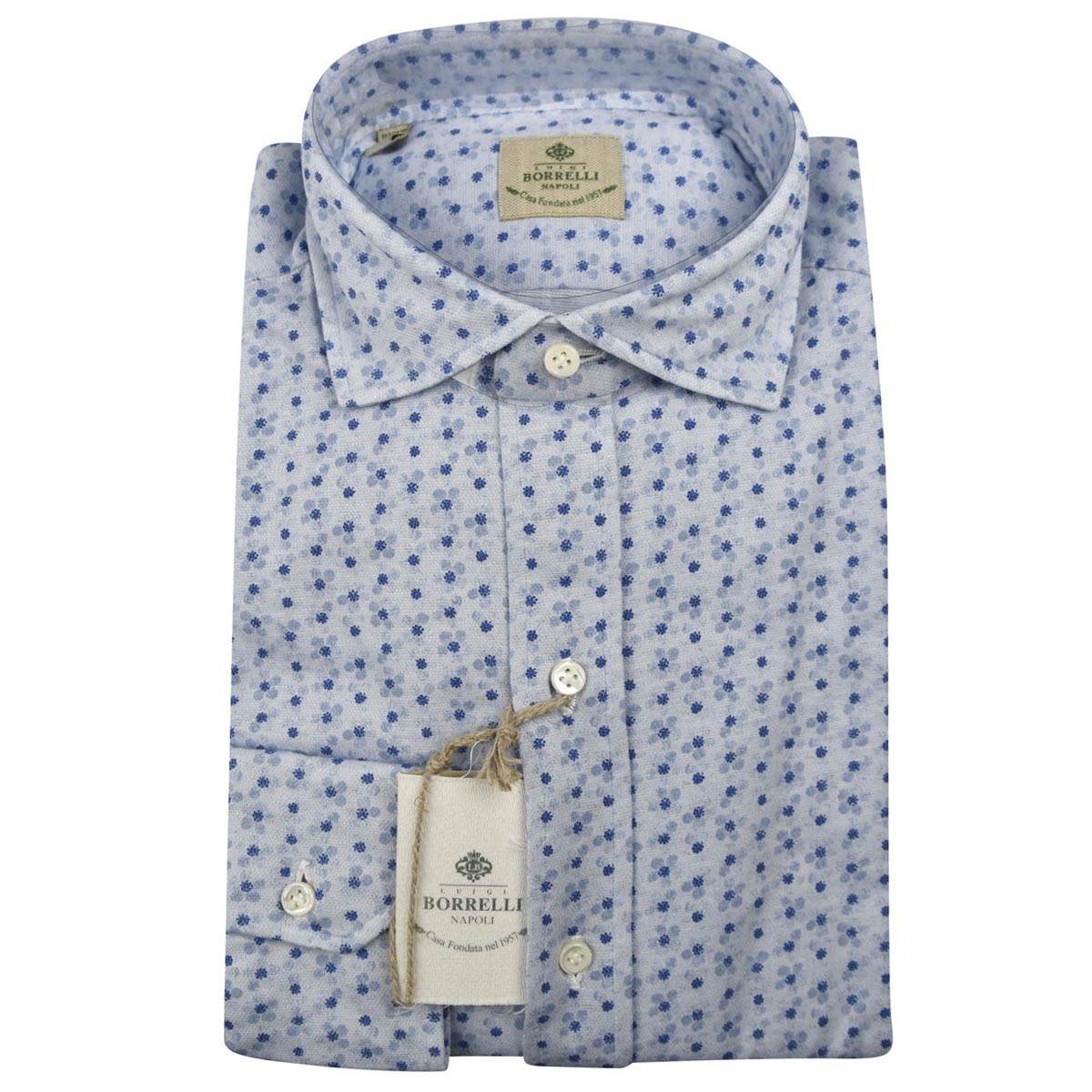 LUIGI BORRELLI Blue Cotton Shirt