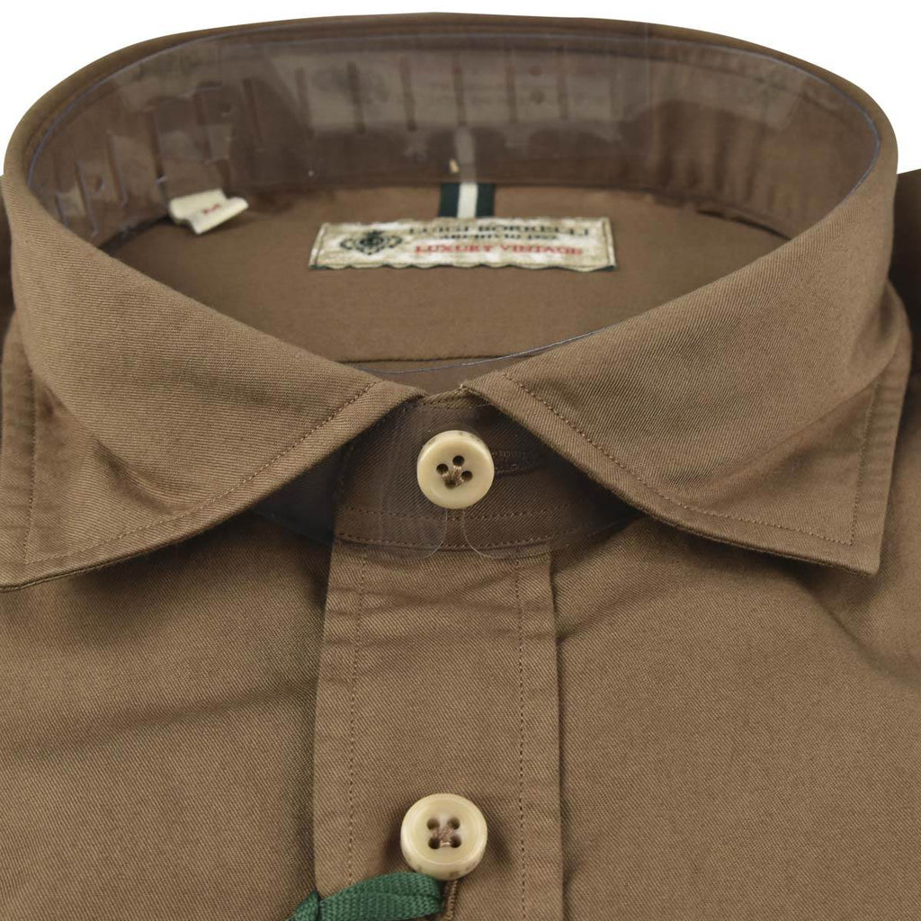LUIGI BORRELLI Brown Cotton Shirt