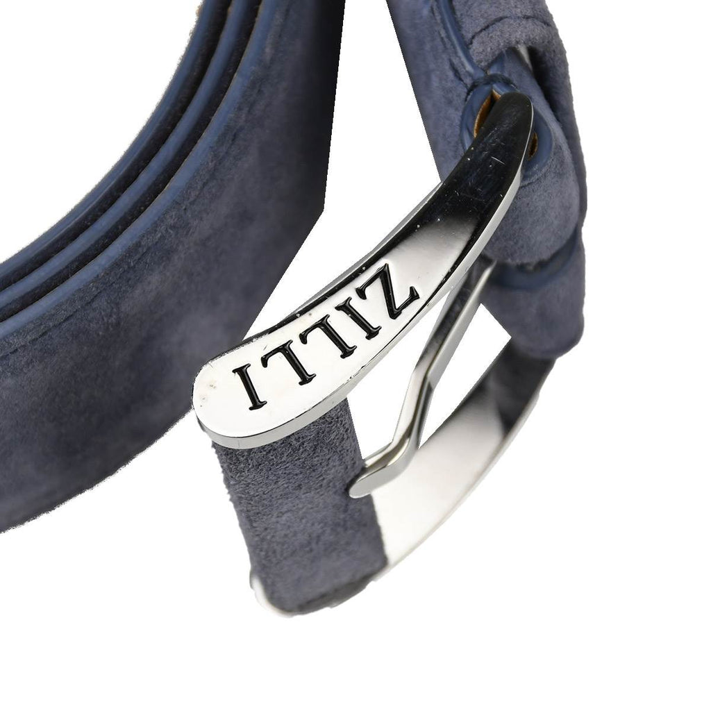 Zilli Zilli Blue Leather Suede Belt Blue 001
