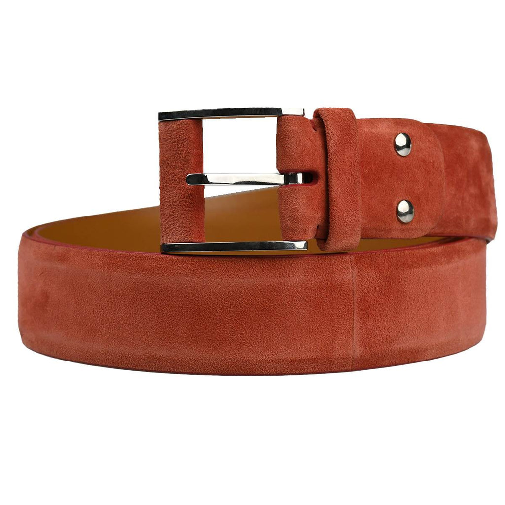 Zilli Zilli Orange Leather Suede Belt Red 000