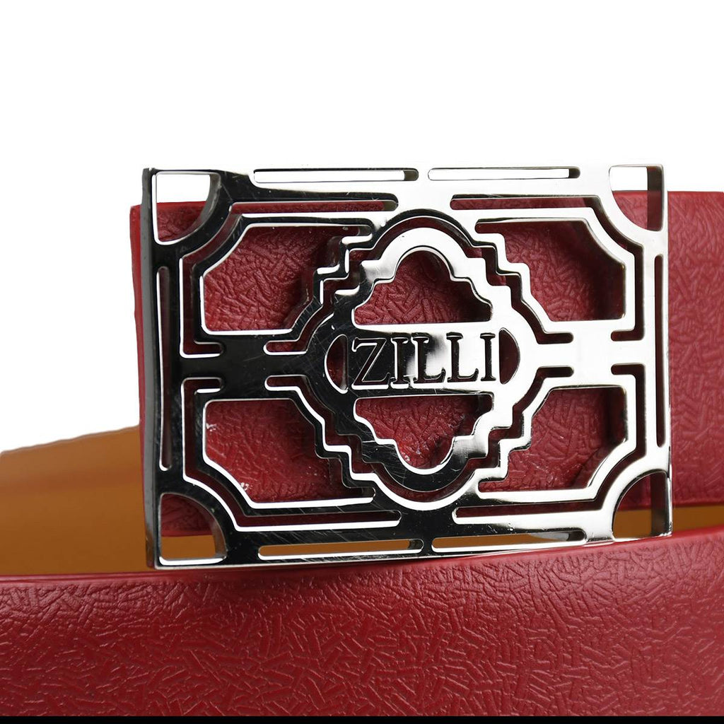 Zilli Zilli Orange Leather Suede Belt Red 001