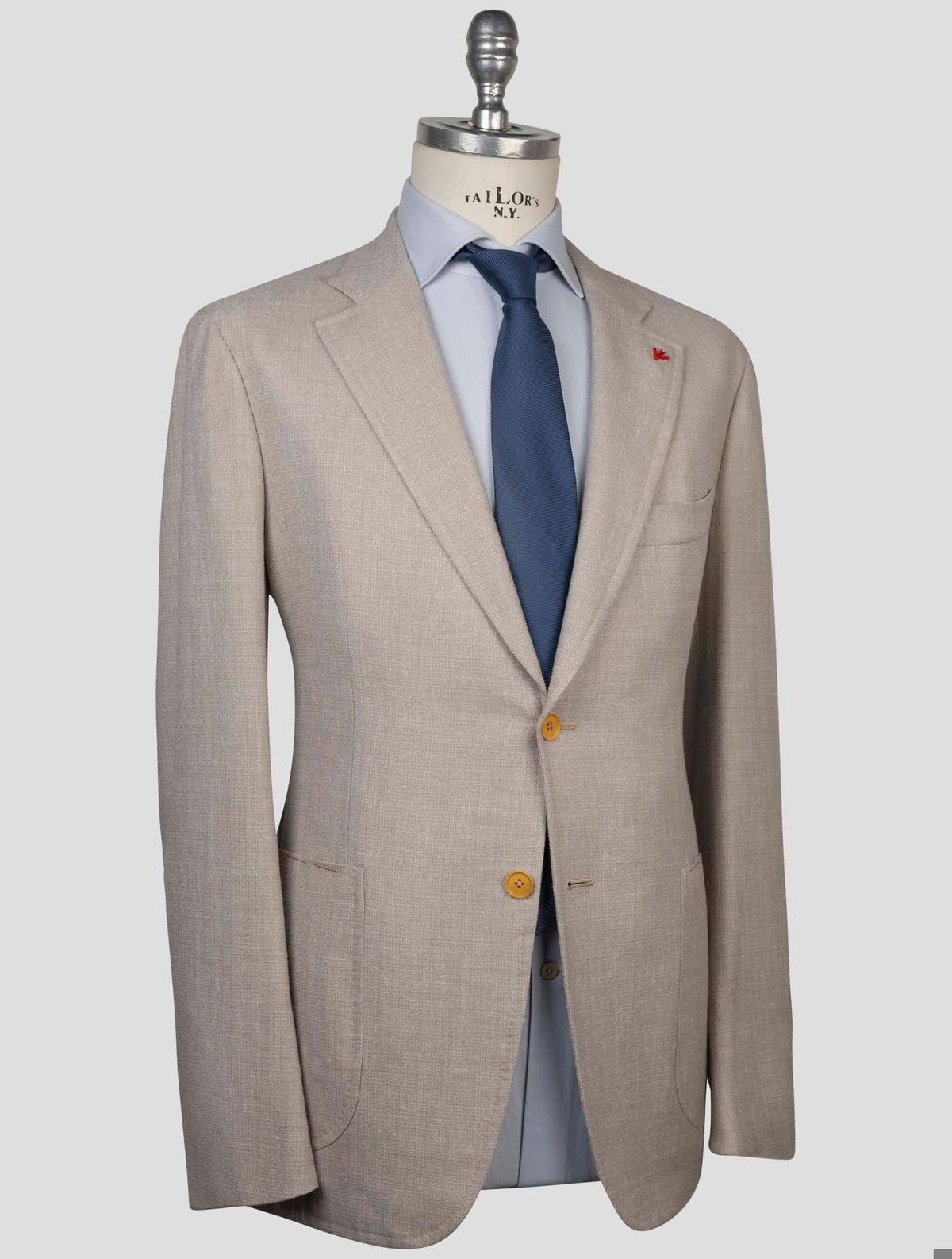Isaia Isaia Beige Wool Silk Linen Suit Beige 001