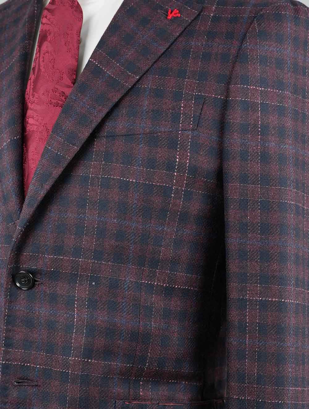 Isaia Multicolor Wool Cashmere Blazer