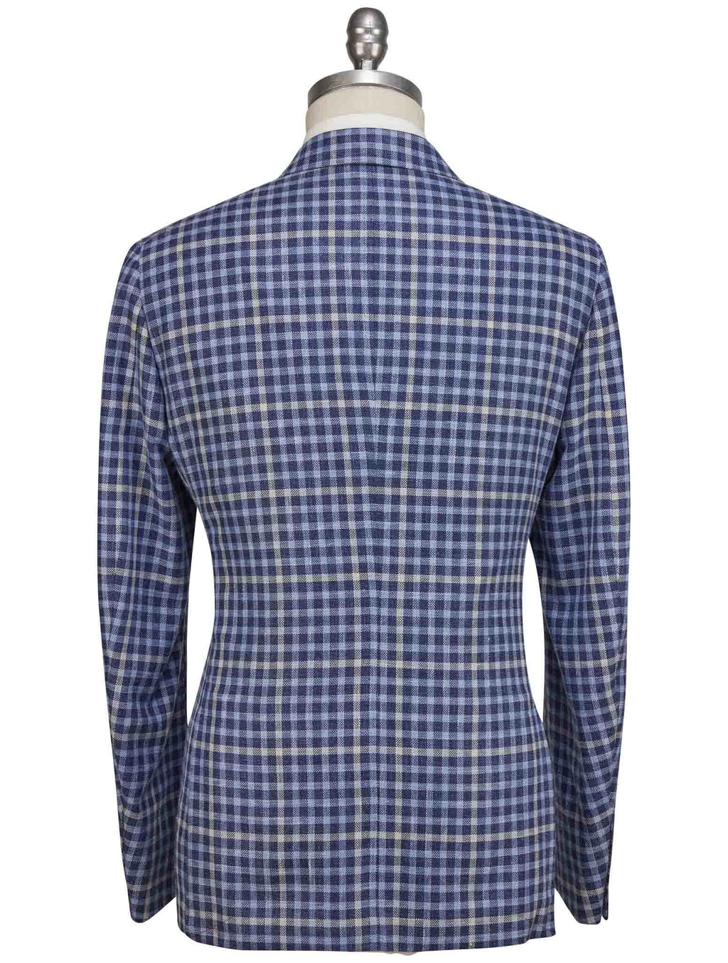 Isaia Blue Wool Silk Linen Pa Blazer