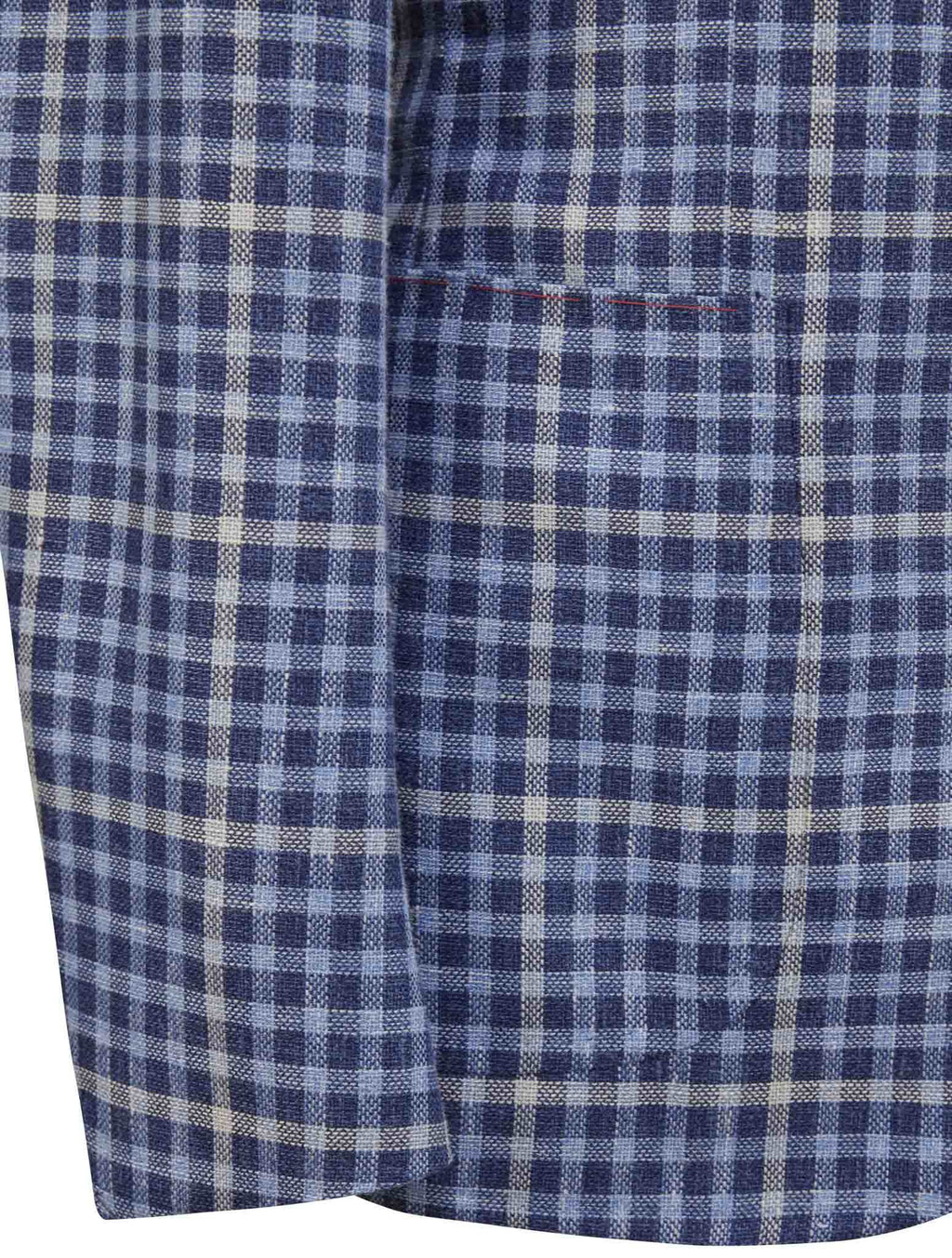 Isaia Blue Wool Silk Linen Pa Blazer