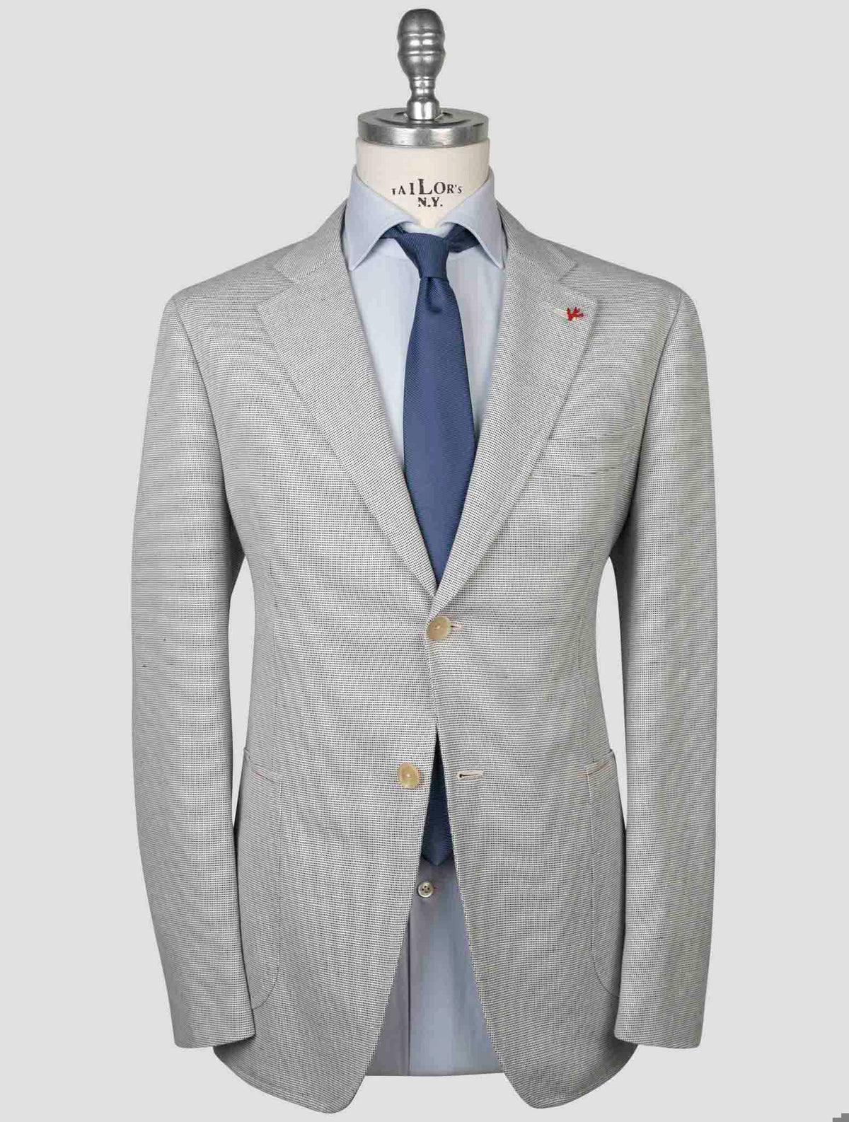Isaia Isaia Gray Cotton Silk Blazer Gray 000