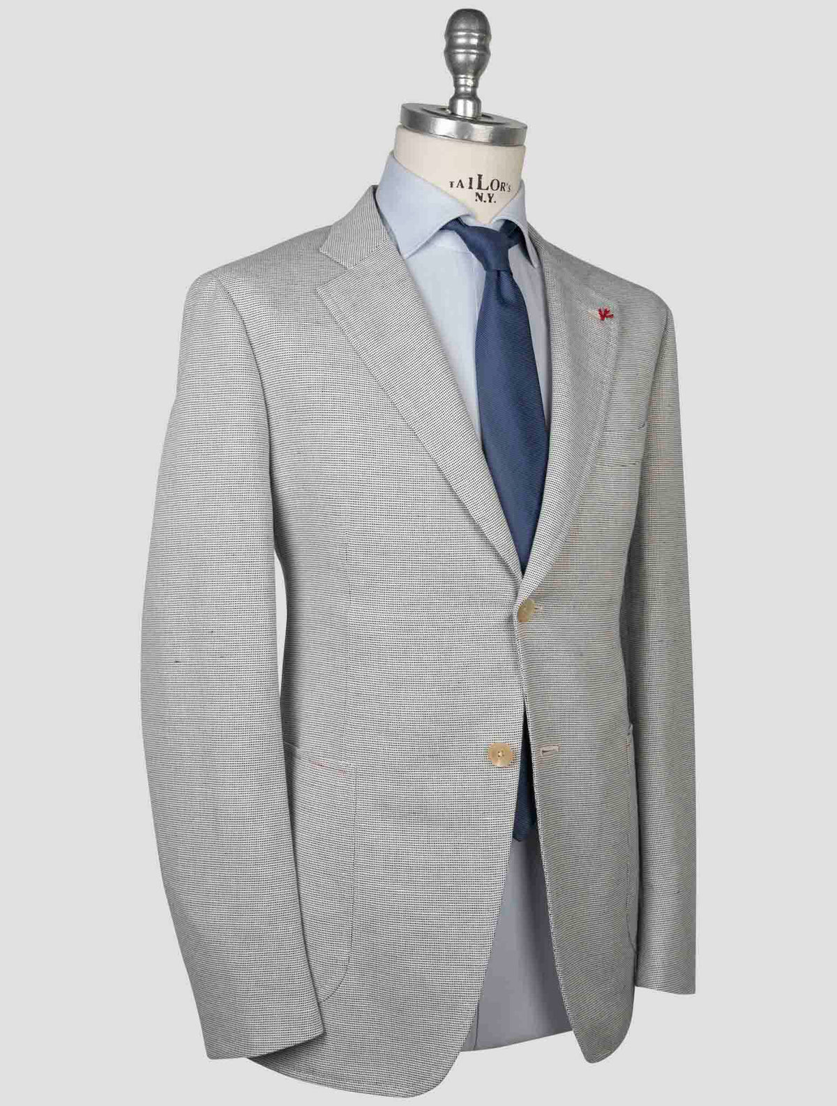 Isaia Isaia Gray Cotton Silk Blazer Gray 001
