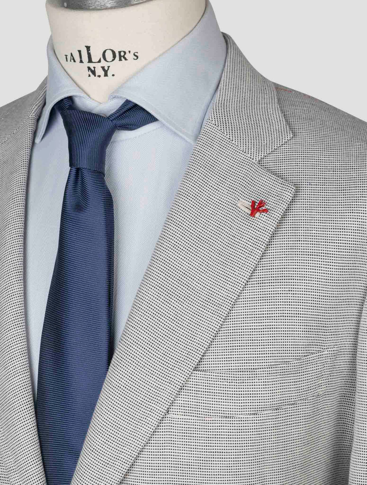 Isaia Gray Cotton Silk Blazer