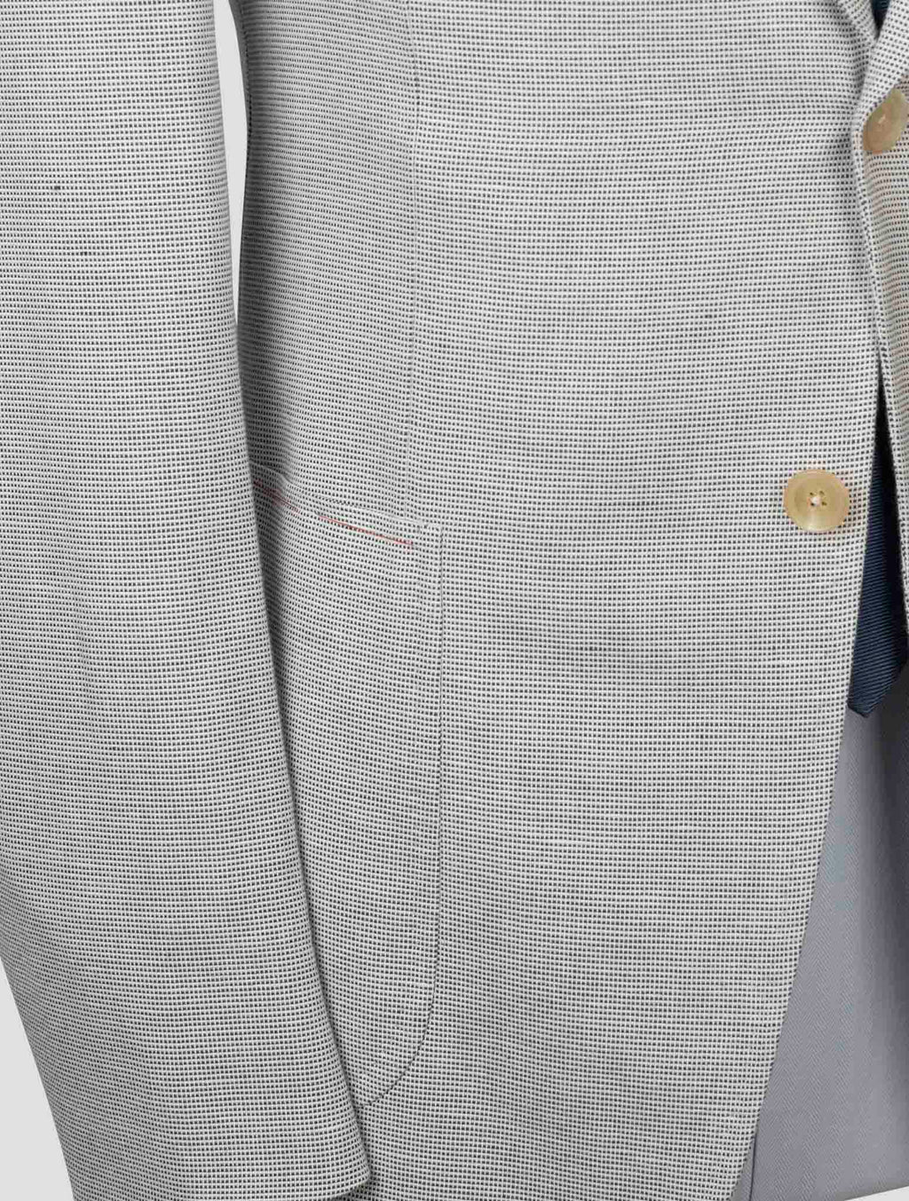 Isaia Gray Cotton Silk Blazer