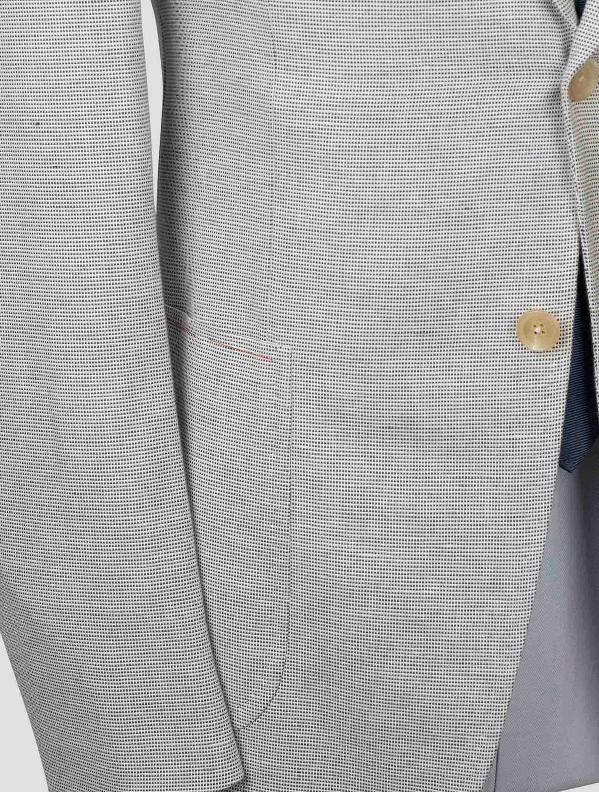 Isaia Gray Cotton Silk Blazer