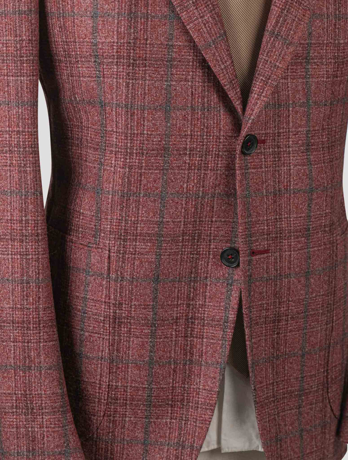 Isaia Red Wool Blazer