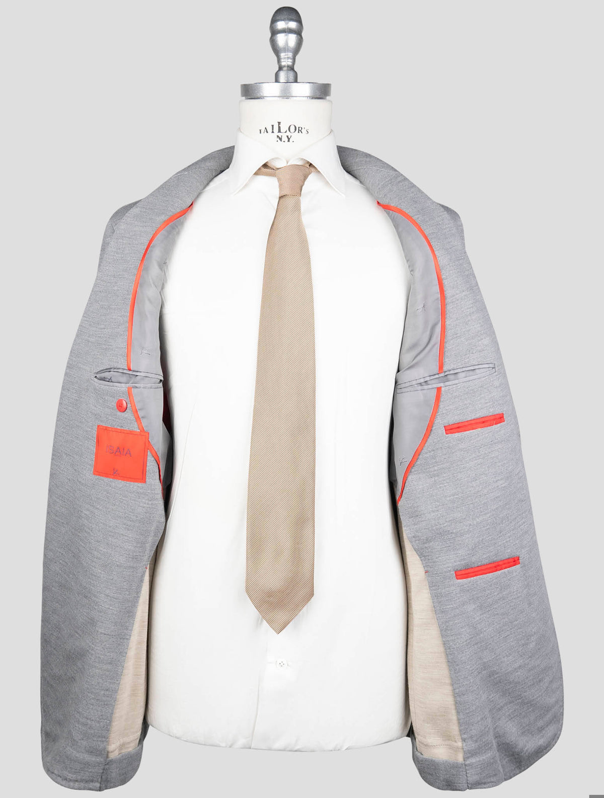 Isaia Gray Wool Pa Blazer