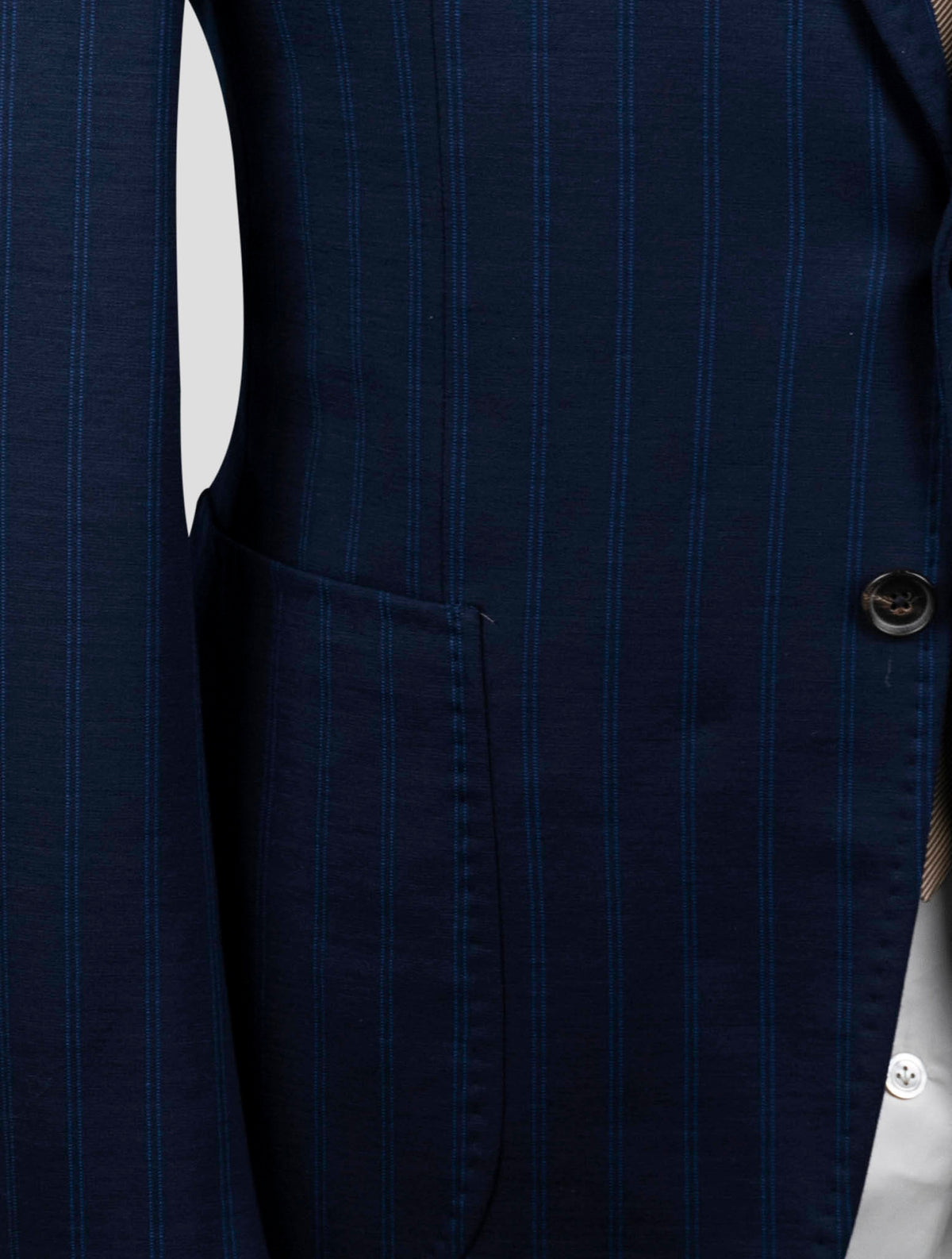 Isaia Blue Wool Pa Ea Blazer