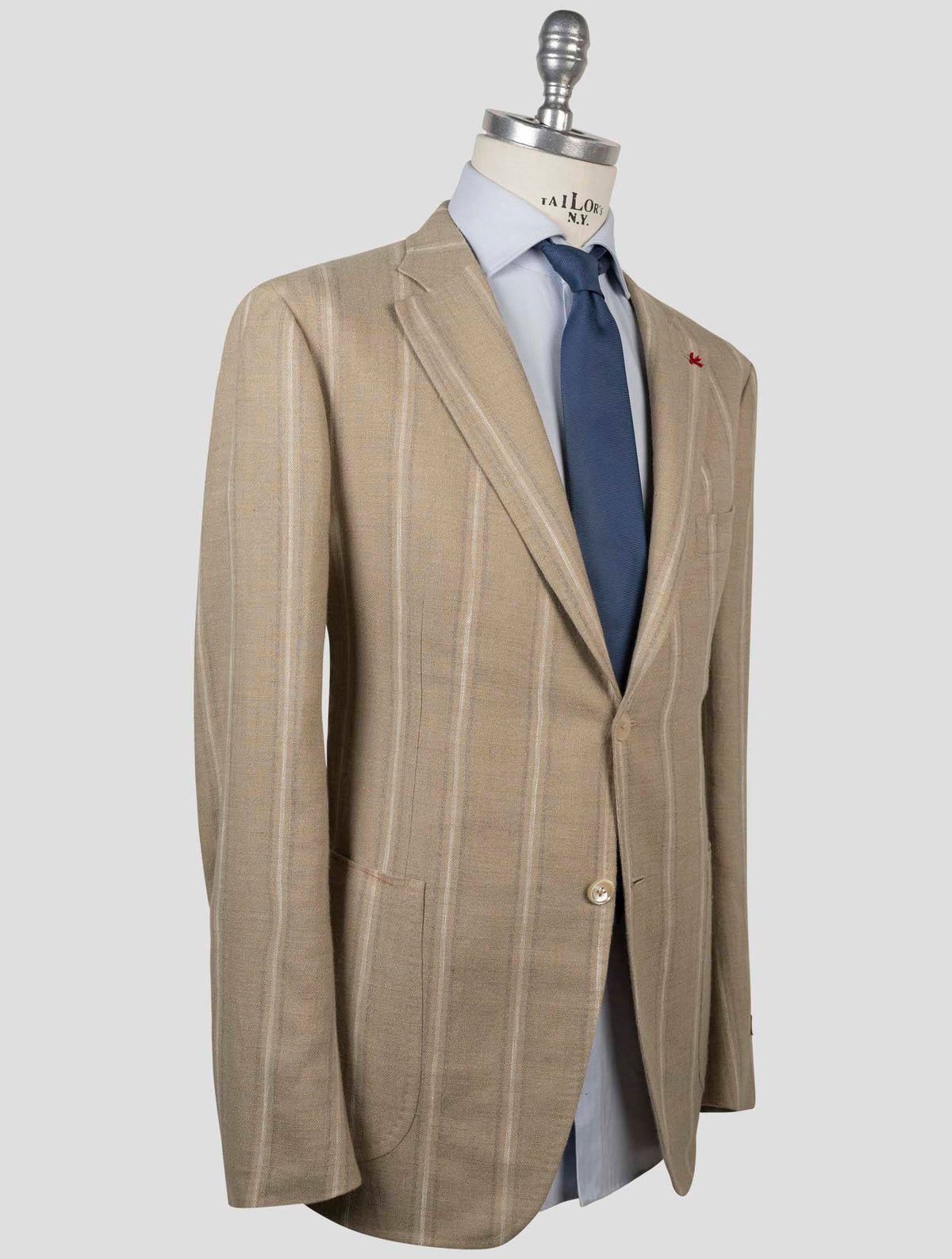 Isaia Isaia Brown Linen Wool Blazer Brown 001