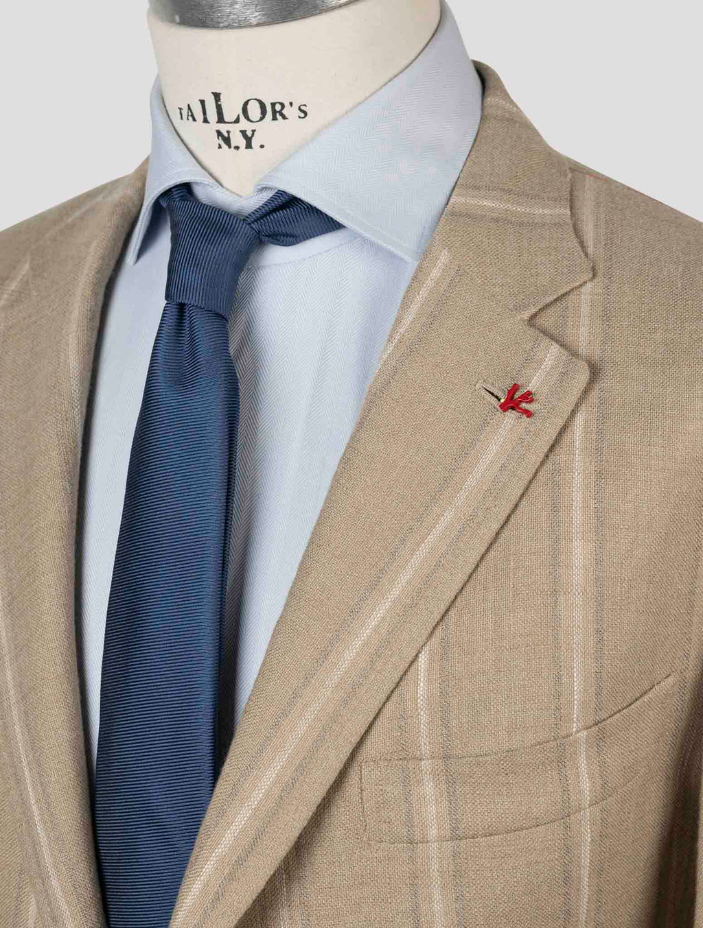 Isaia Brown Linen Wool Blazer