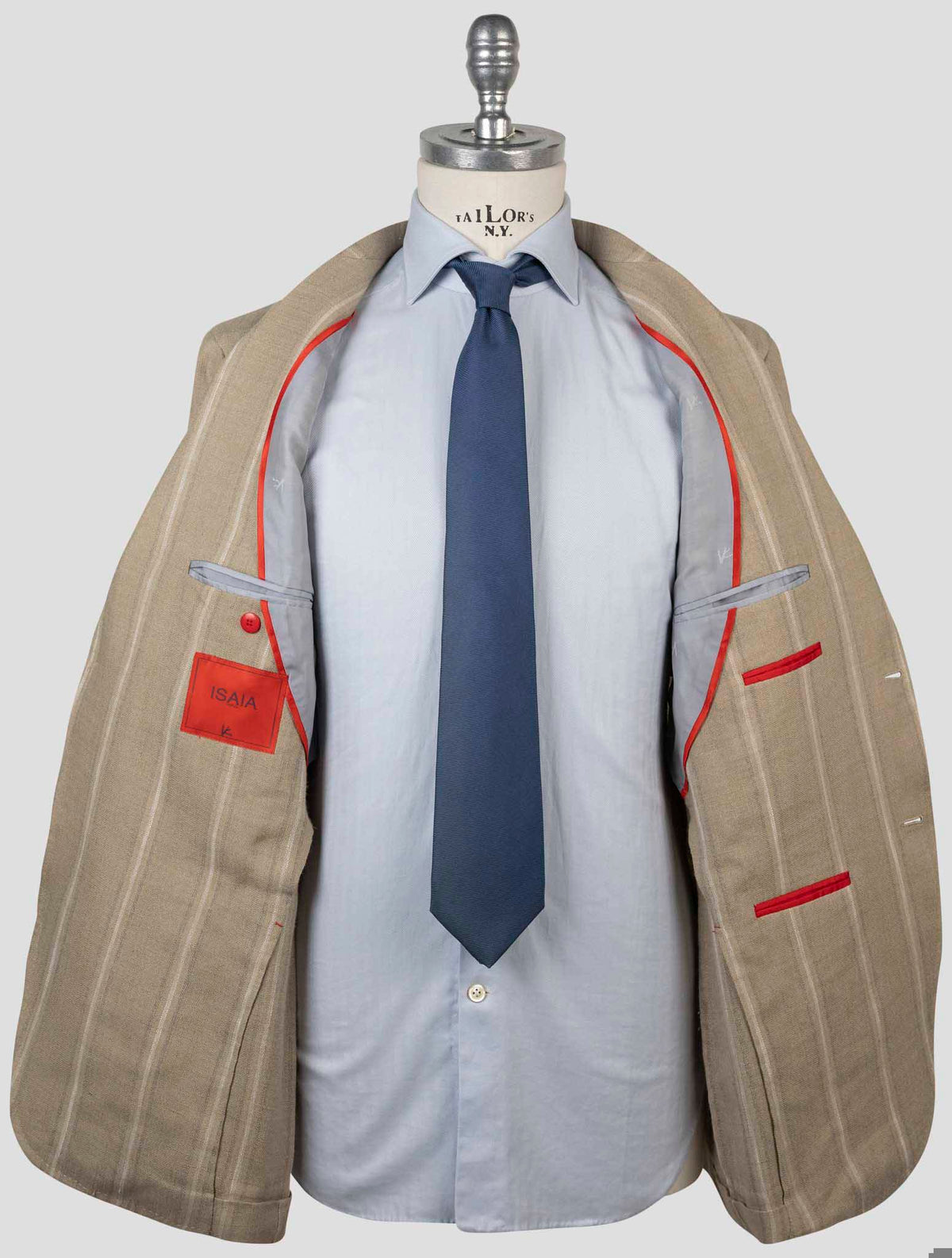 Isaia Brown Linen Wool Blazer
