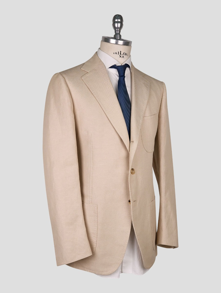 Cesare Attolini light beige cotton linen   Blazer