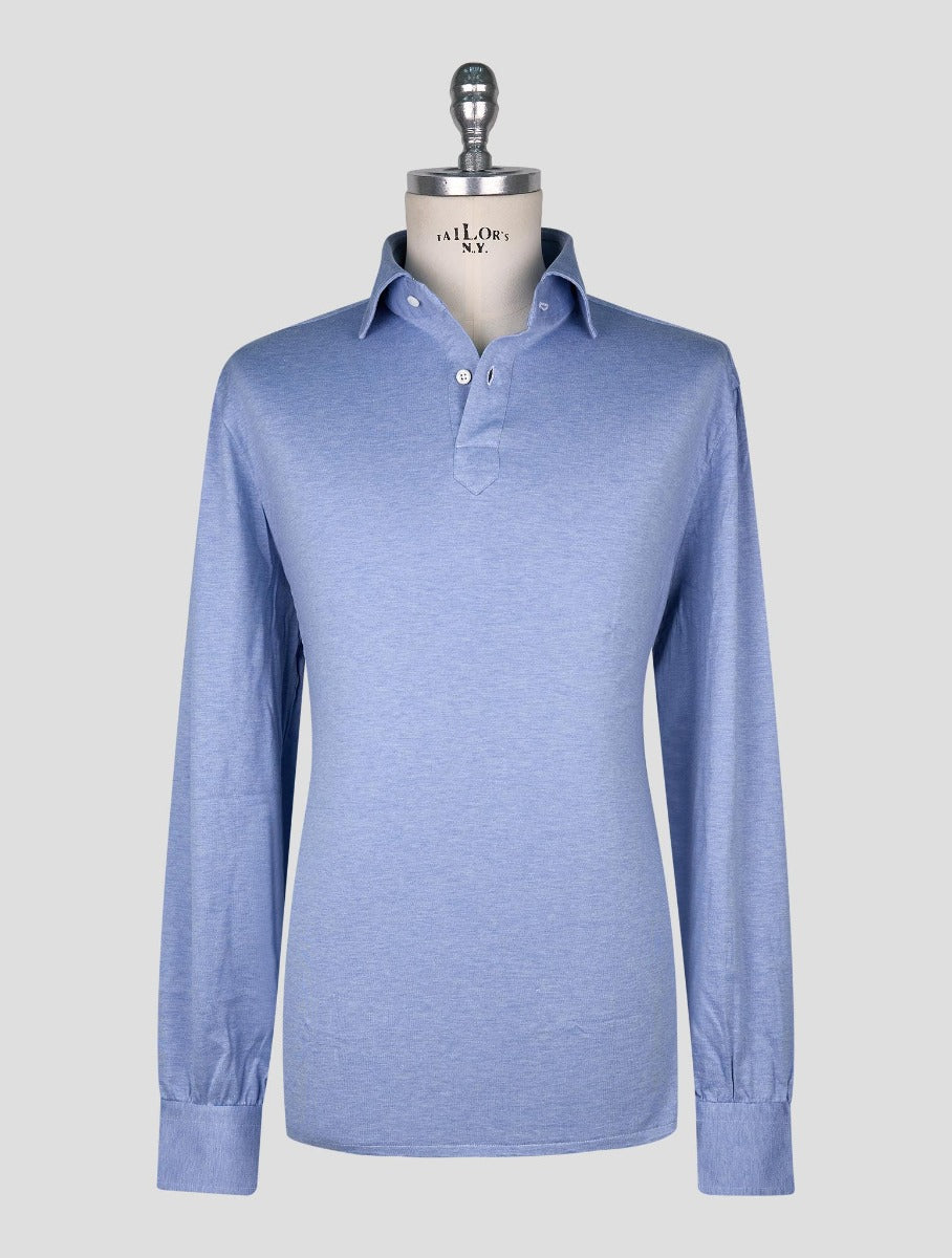 Cesare Attolini Light Blue Cotton Sweater Polo