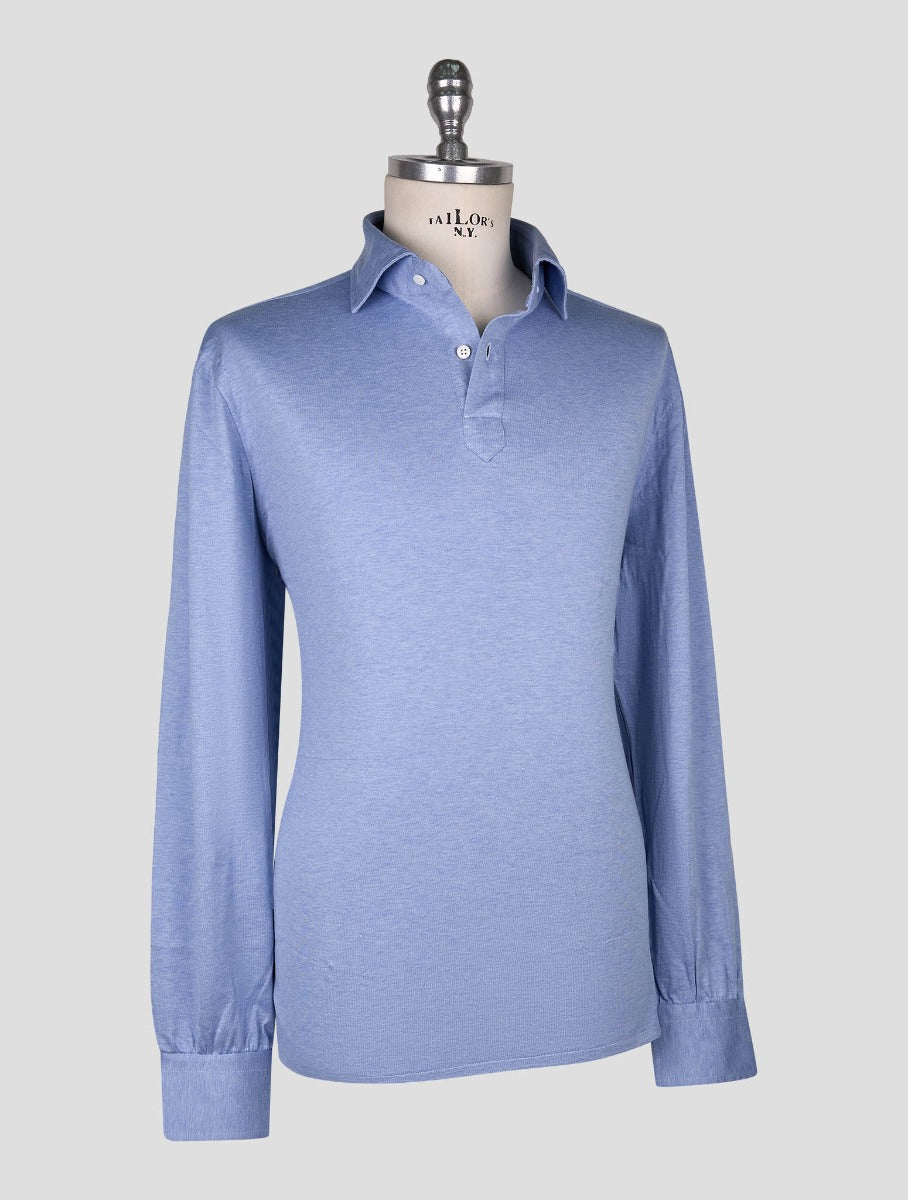 Cesare Attolini Light Blue Cotton Sweater Polo