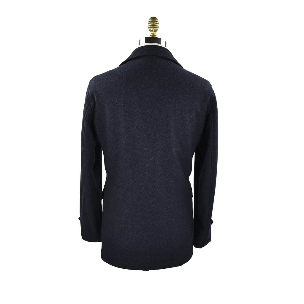 CESARE ATTOLINI Blue Wool Cashmere Coat