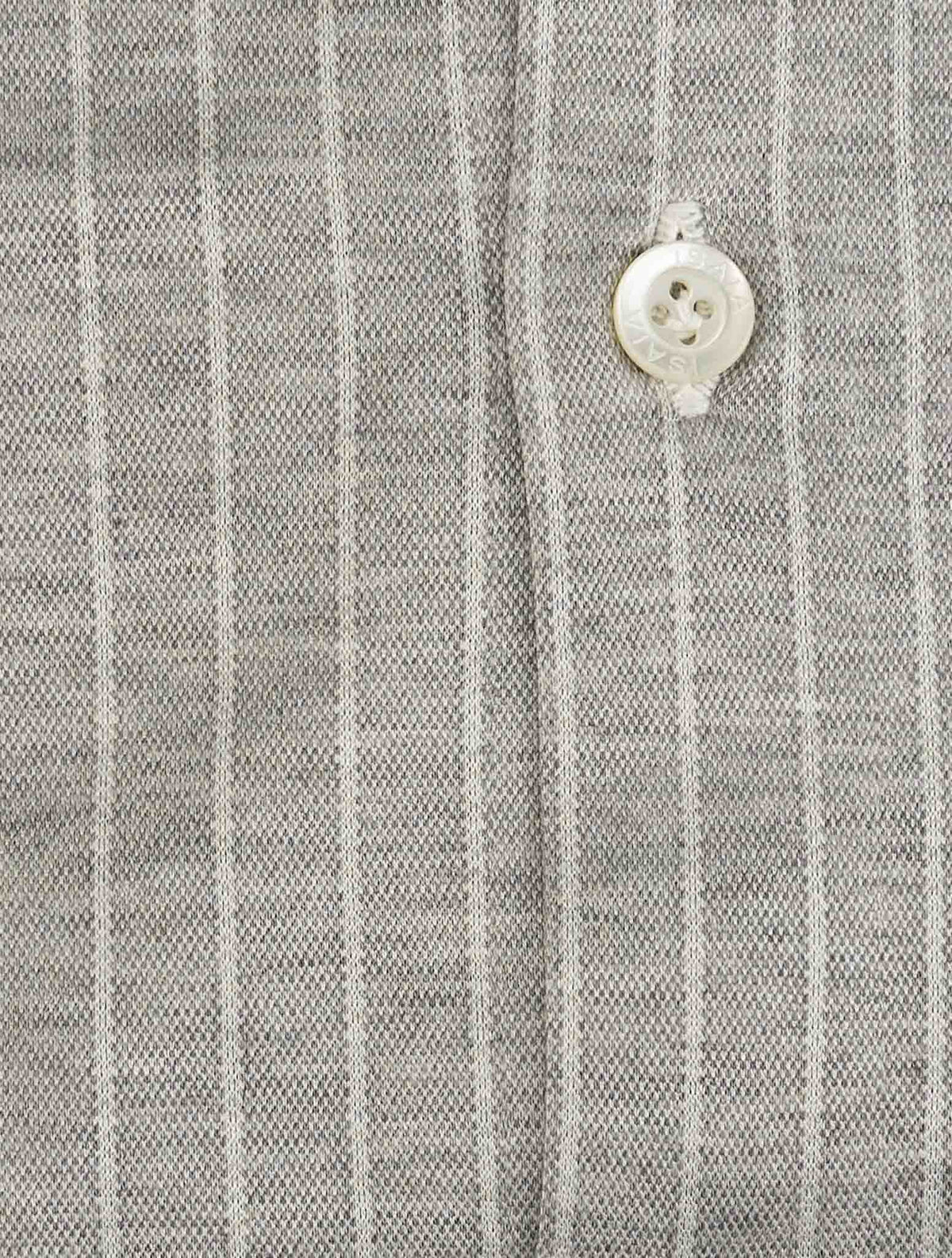 Isaia Gray White Cotton Shirt