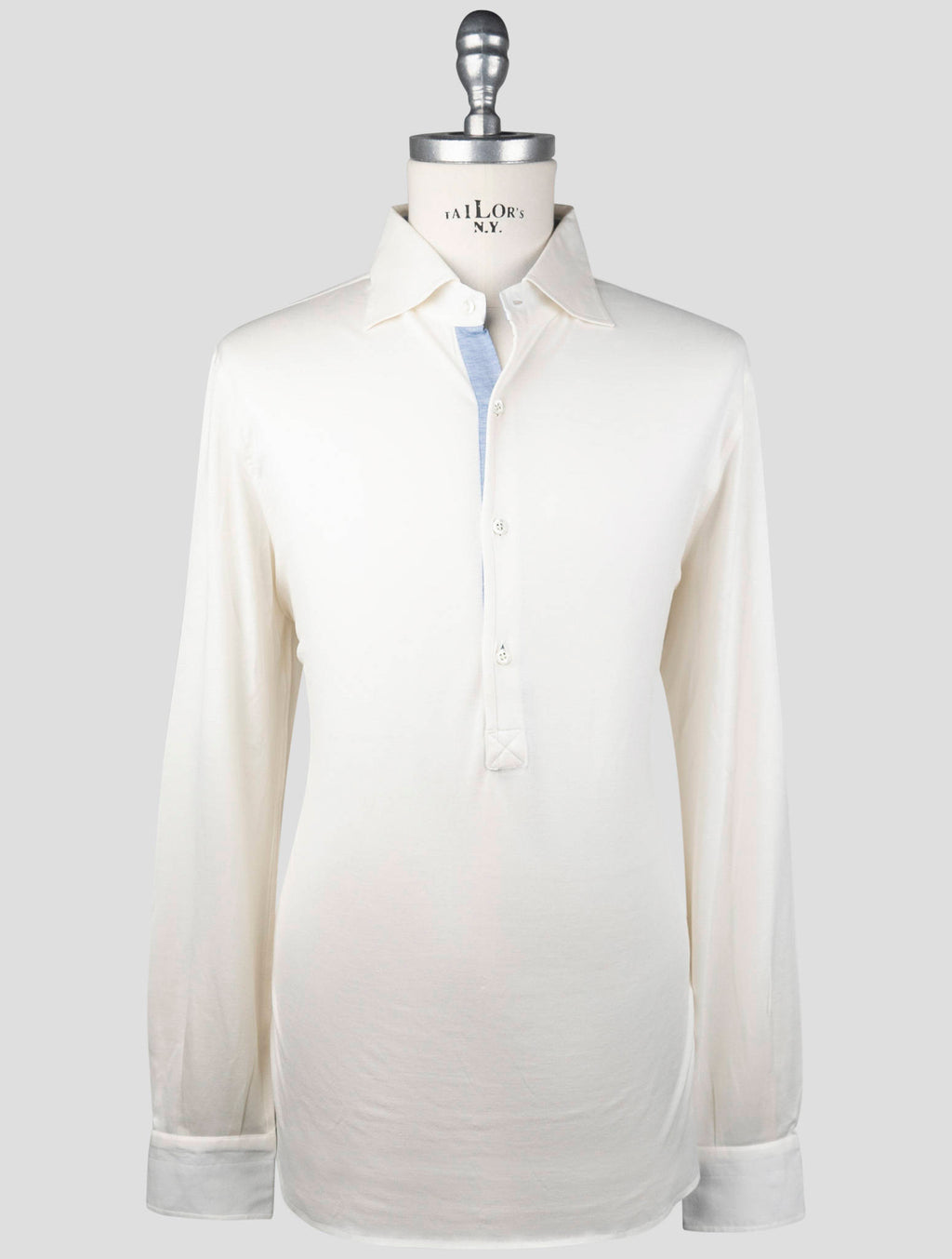 Isaia White Silk Cotton Sweater Polo