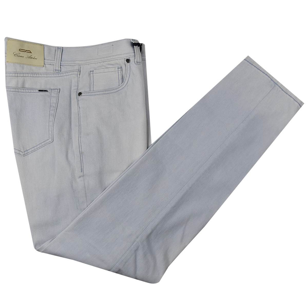 CESARE ATTOLINI Light Blue Cotton Pu Jeans