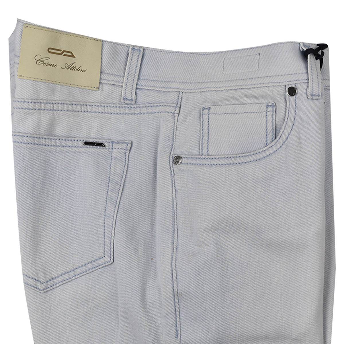 CESARE ATTOLINI Light Blue Cotton Pu Jeans