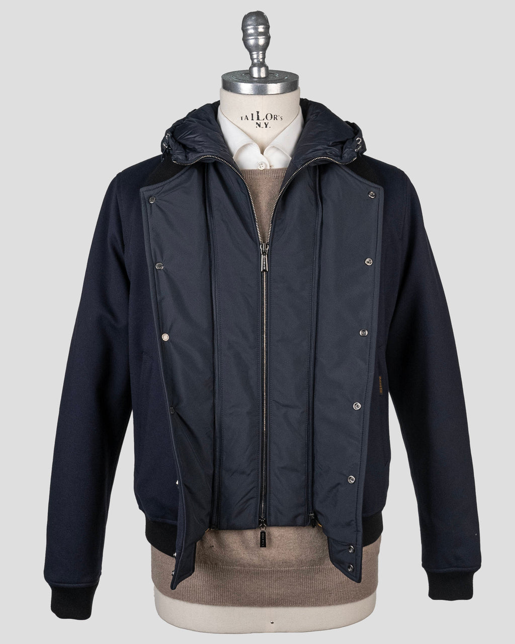 MooRER Blue Viscose Pa Ea Coat
