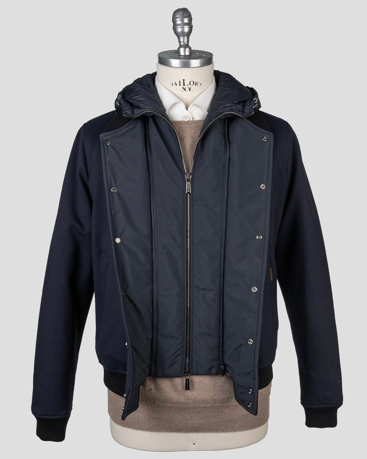 MooRER Blue Viscose Pa Ea Coat