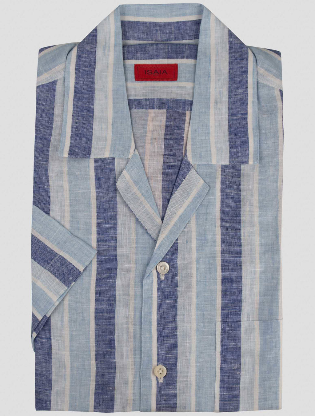 Isaia Blue Linen Shirt
