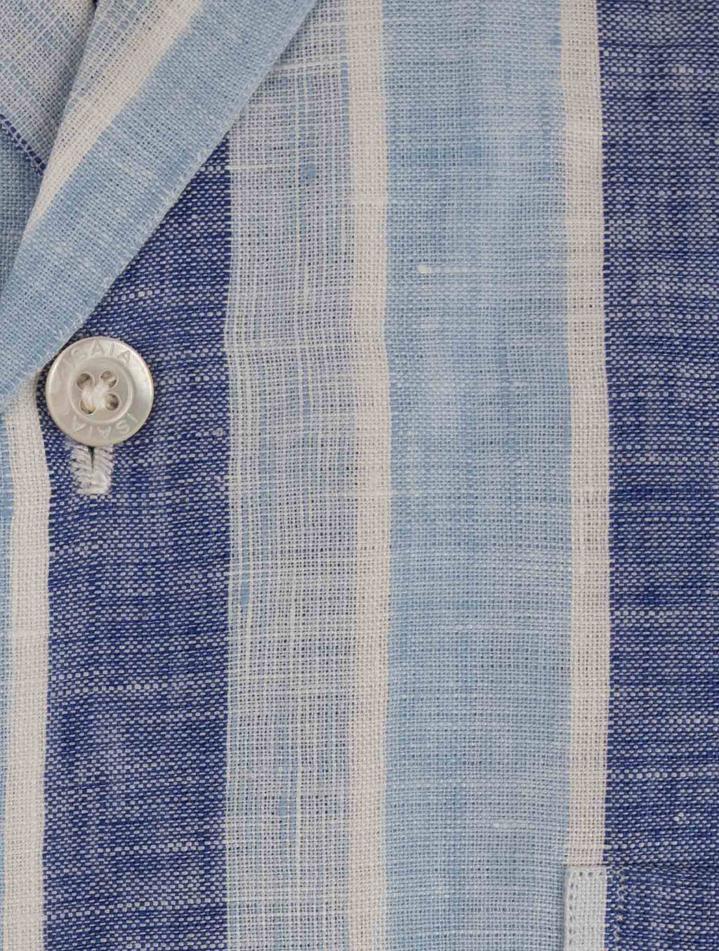Isaia Blue Linen Shirt