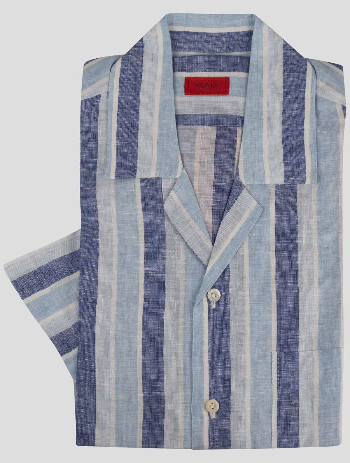 Isaia Blue Linen Shirt