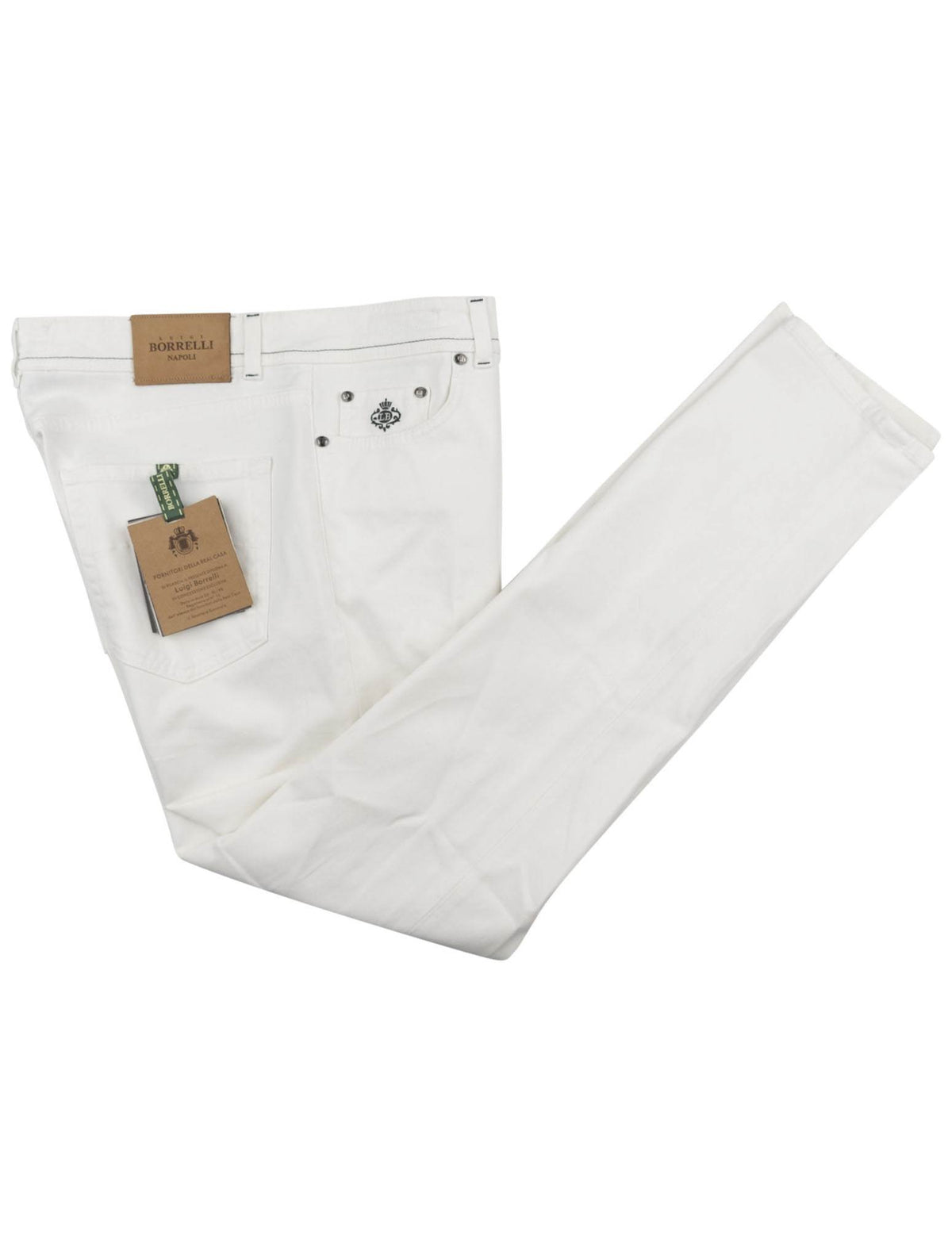 Luigi Borrelli White Cotton Ea Jeans