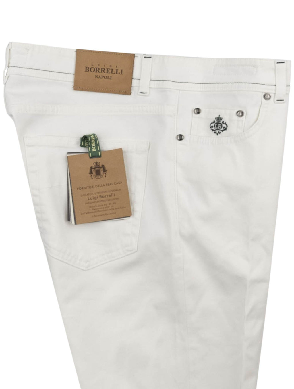 Luigi Borrelli White Cotton Ea Jeans