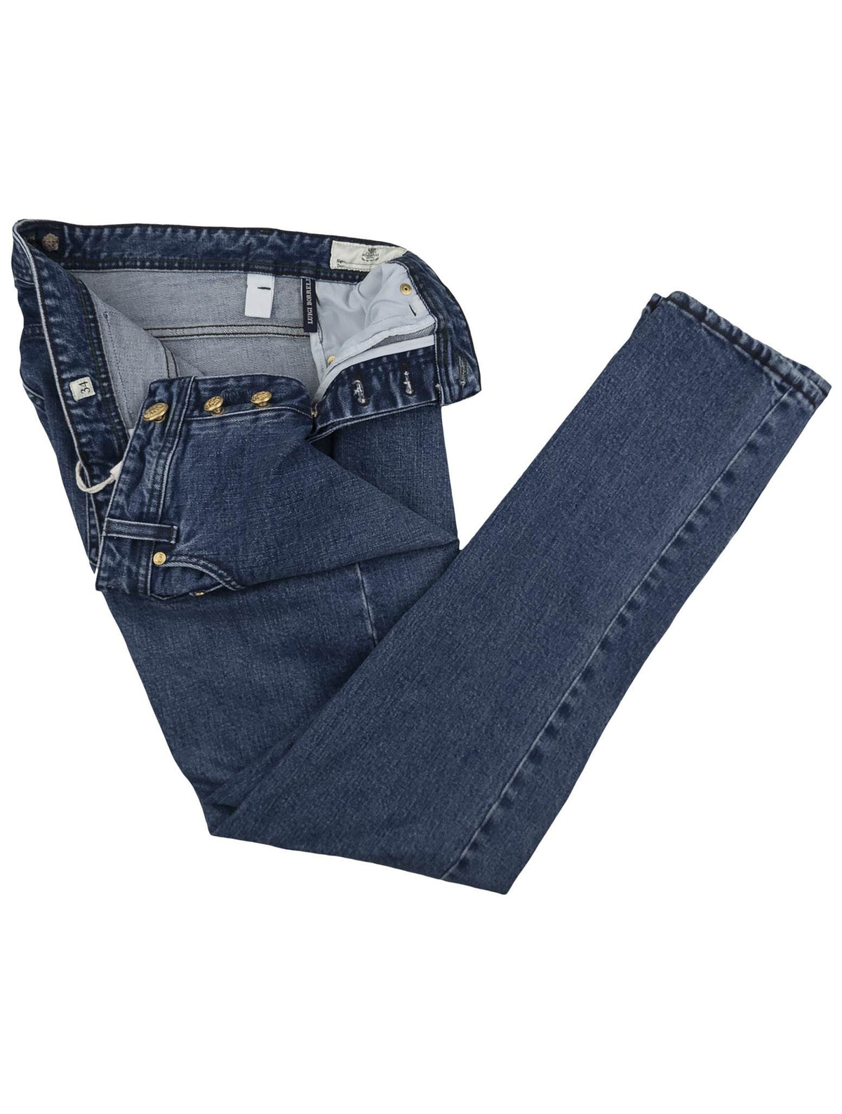 Luigi Borrelli Luigi Borrelli Blue Cotton Jeans Royal Collection Blue 001
