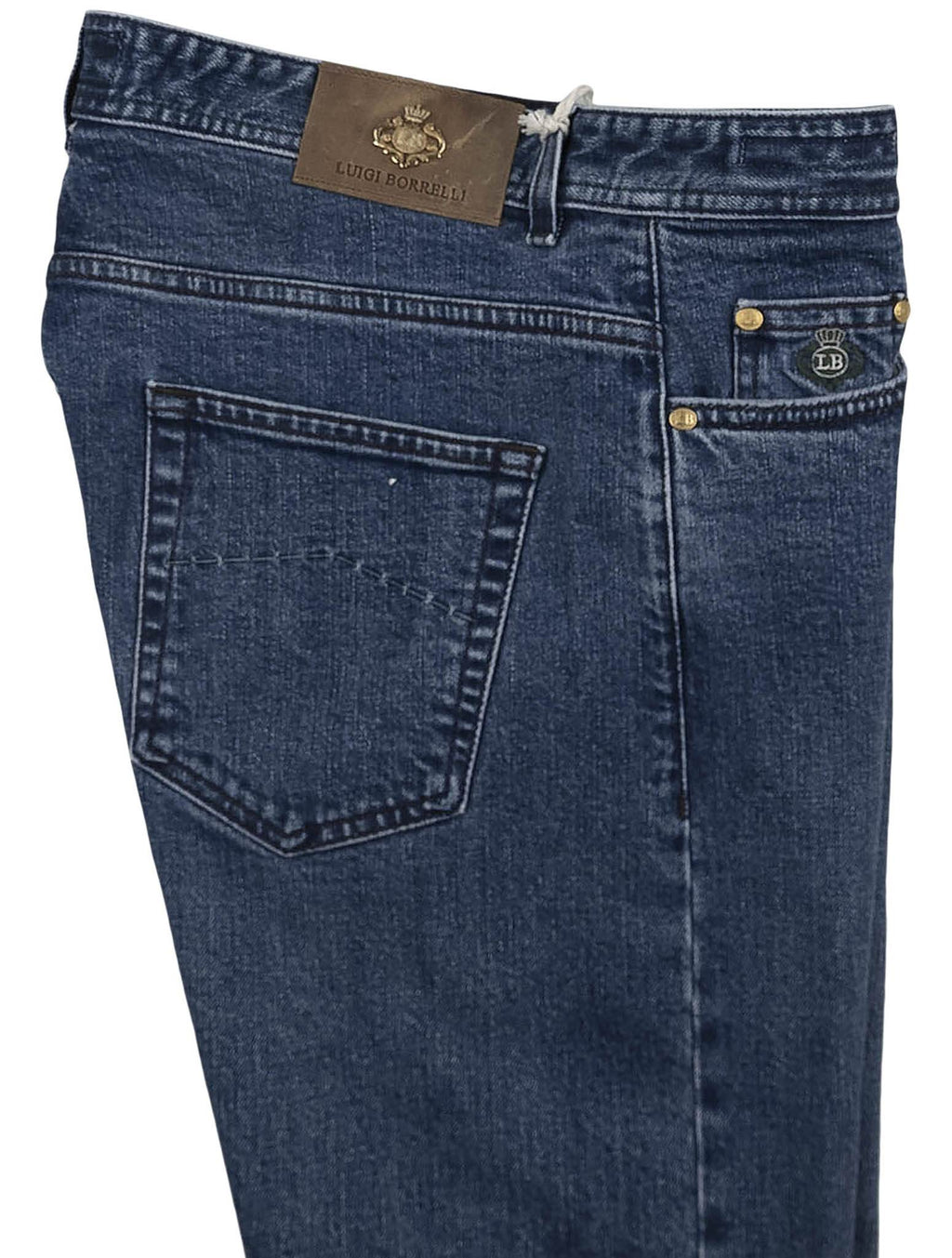 Luigi Borrelli Blue Cotton Jeans Royal Collection