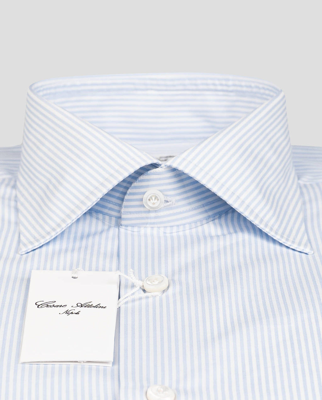 Cesare Attolini Cesare Attolini White Light Blue Cotton Shirt White / Light Blue 001