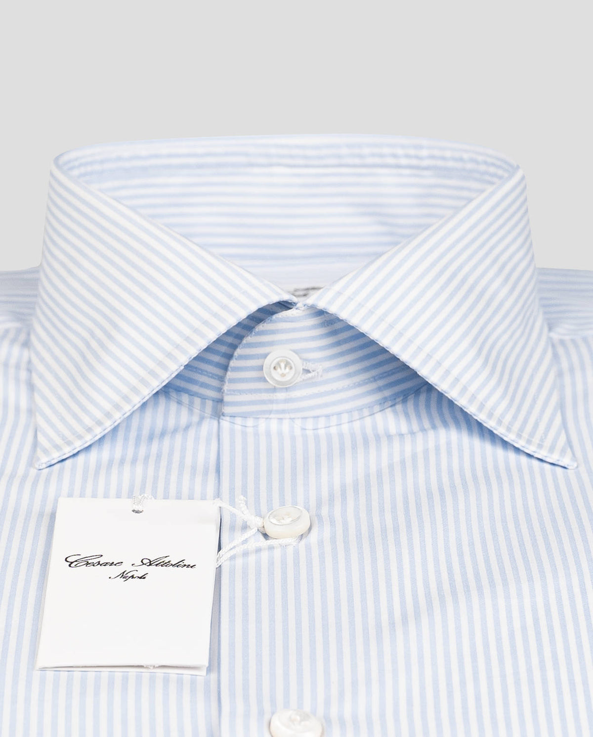 Cesare Attolini Cesare Attolini White Light Blue Cotton Shirt White / Light Blue 001