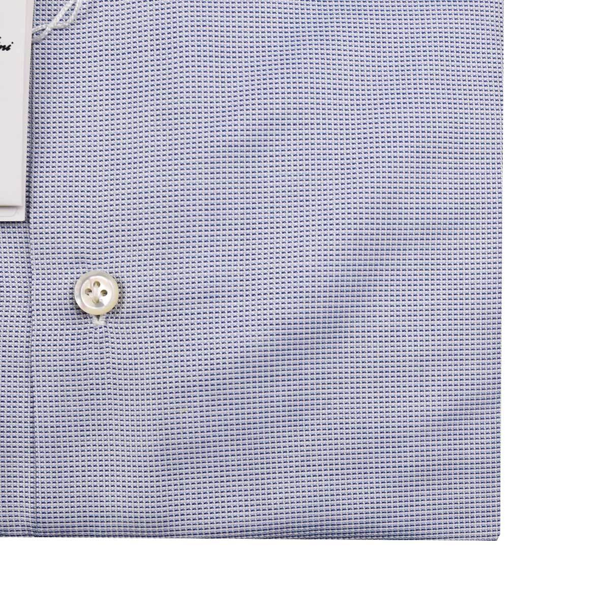Cesare Attolini White Blue Cotton Shirt