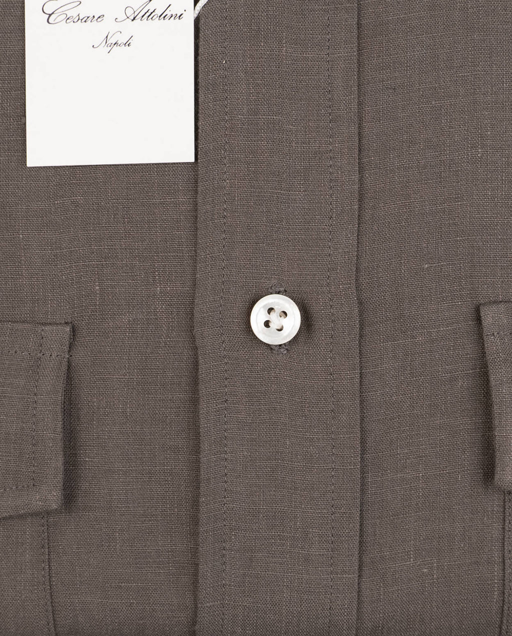 Cesare Attolini Green Linen Shirt