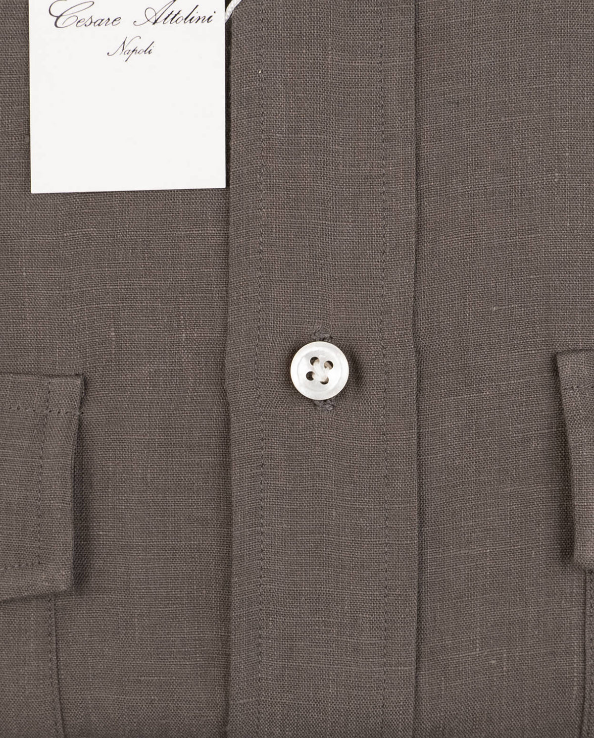 Cesare Attolini Green Linen Shirt