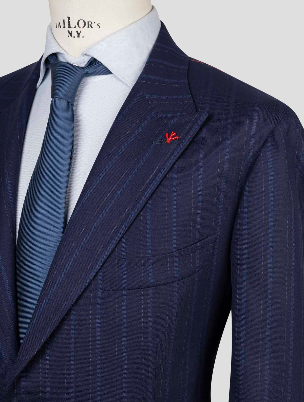 Isaia Blue Wool silk Suit