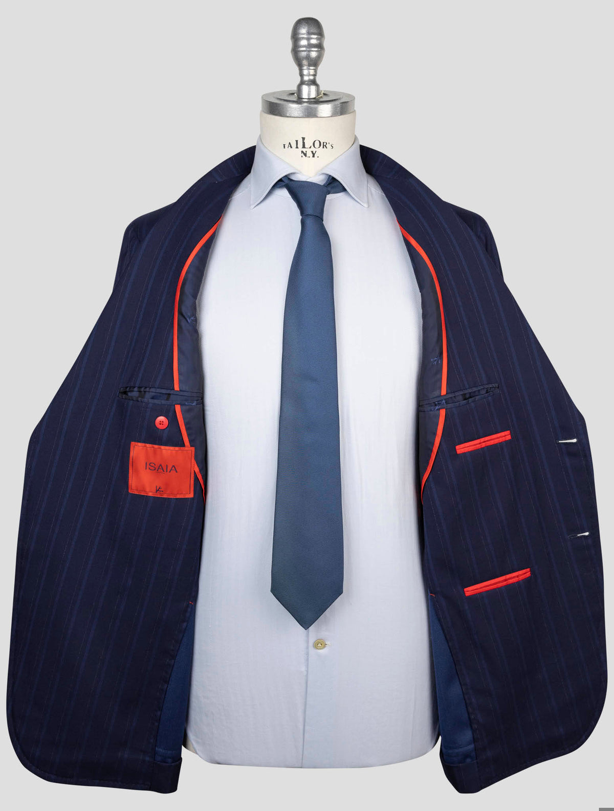 Isaia Blue Wool silk Suit