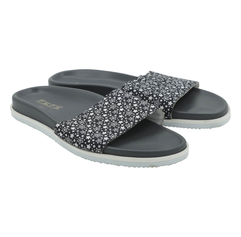 FeFè Napoli Fefè Blue White Silk Sliders Blue/White 000