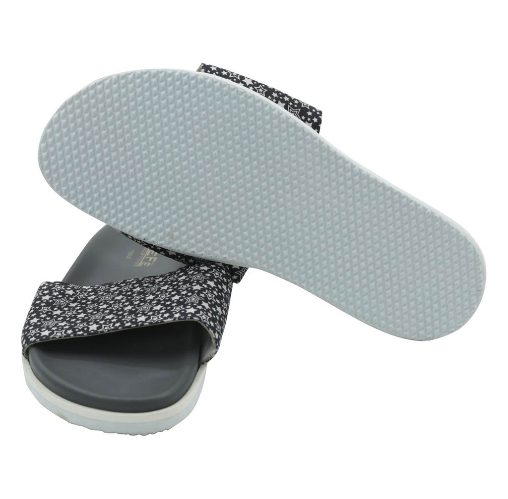 Fefè Blue White Silk Sliders