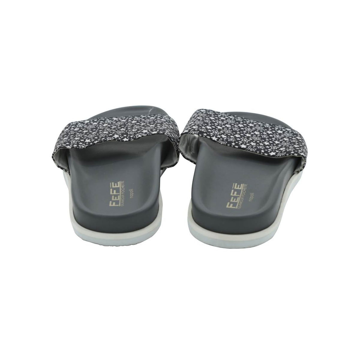 Fefè Blue White Silk Sliders