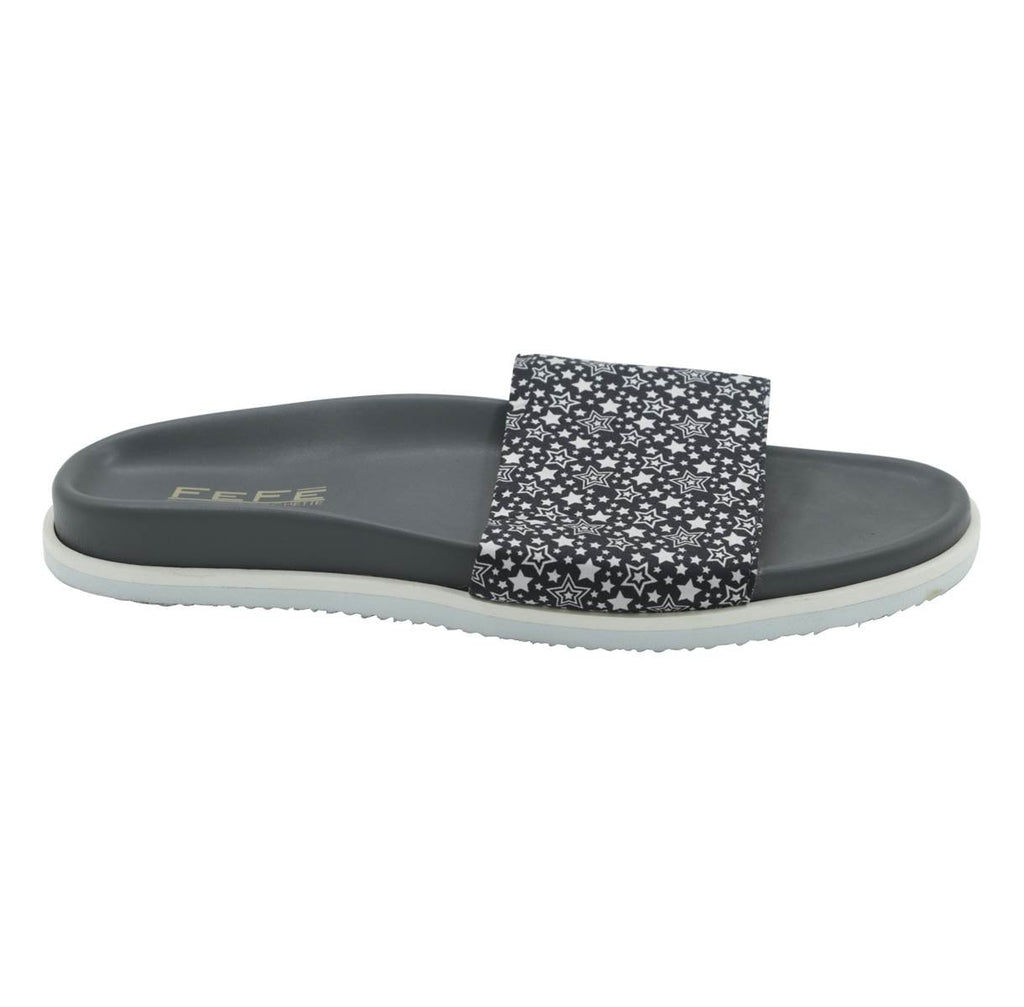 Fefè Blue White Silk Sliders