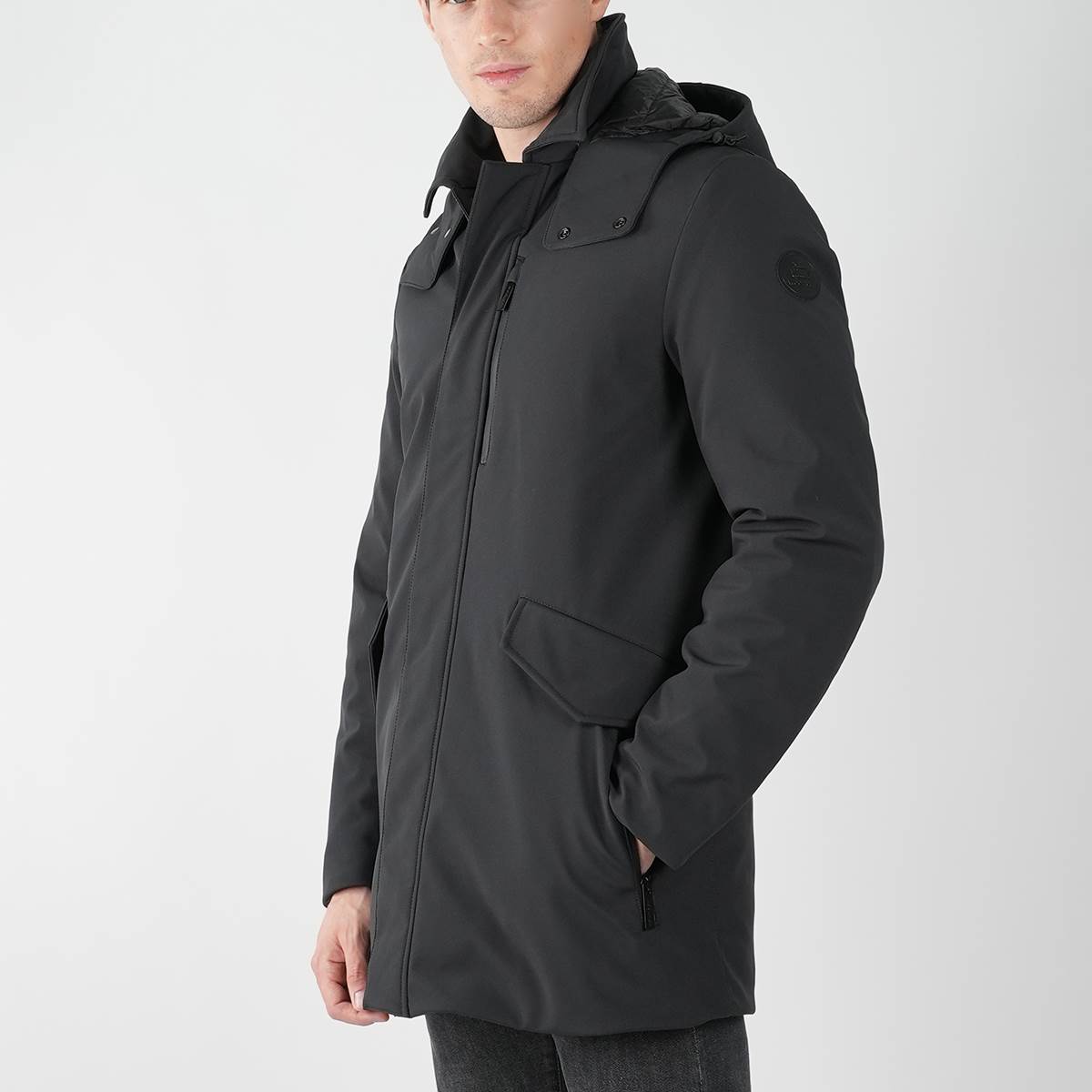 Woolrich Black Pl Barrow Mac Soft Shell Coat